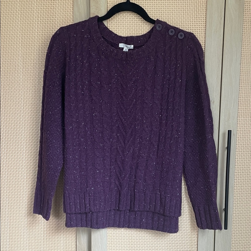 Women's Purple Cable Knit Sweater